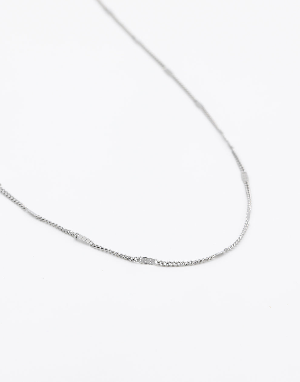 Lange ketting staafjes 90cm zilverkleurig
