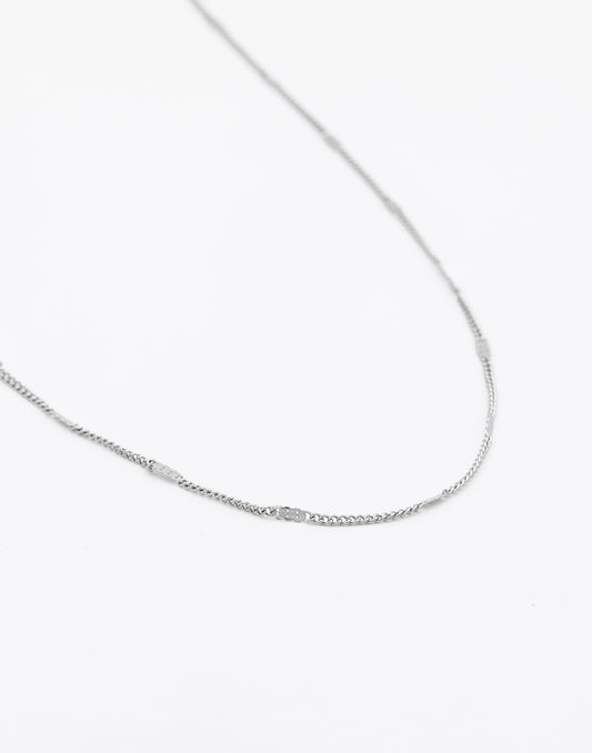 Lange ketting staafjes 90cm zilverkleurig