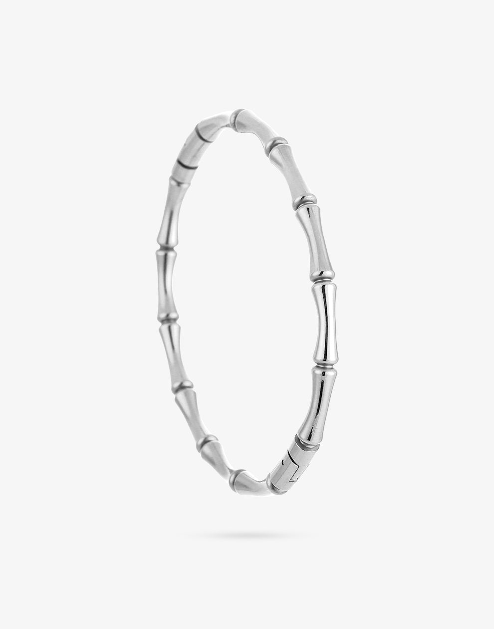 Bangle bamboo zilverkleurig