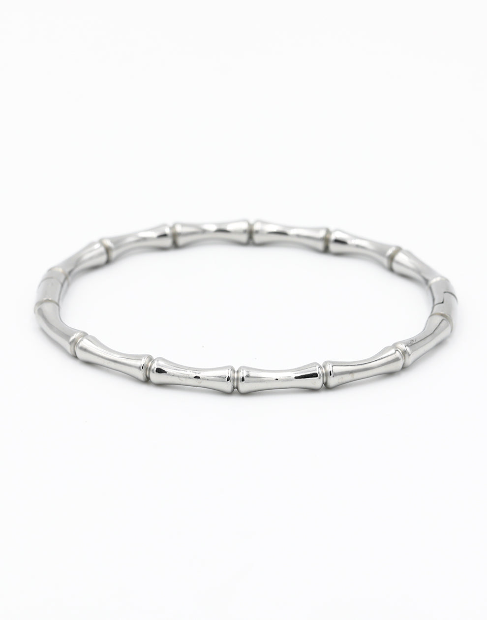 Bangle bamboo zilverkleurig