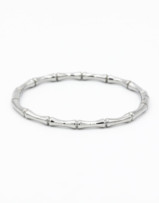 Bangle bamboo zilverkleurig