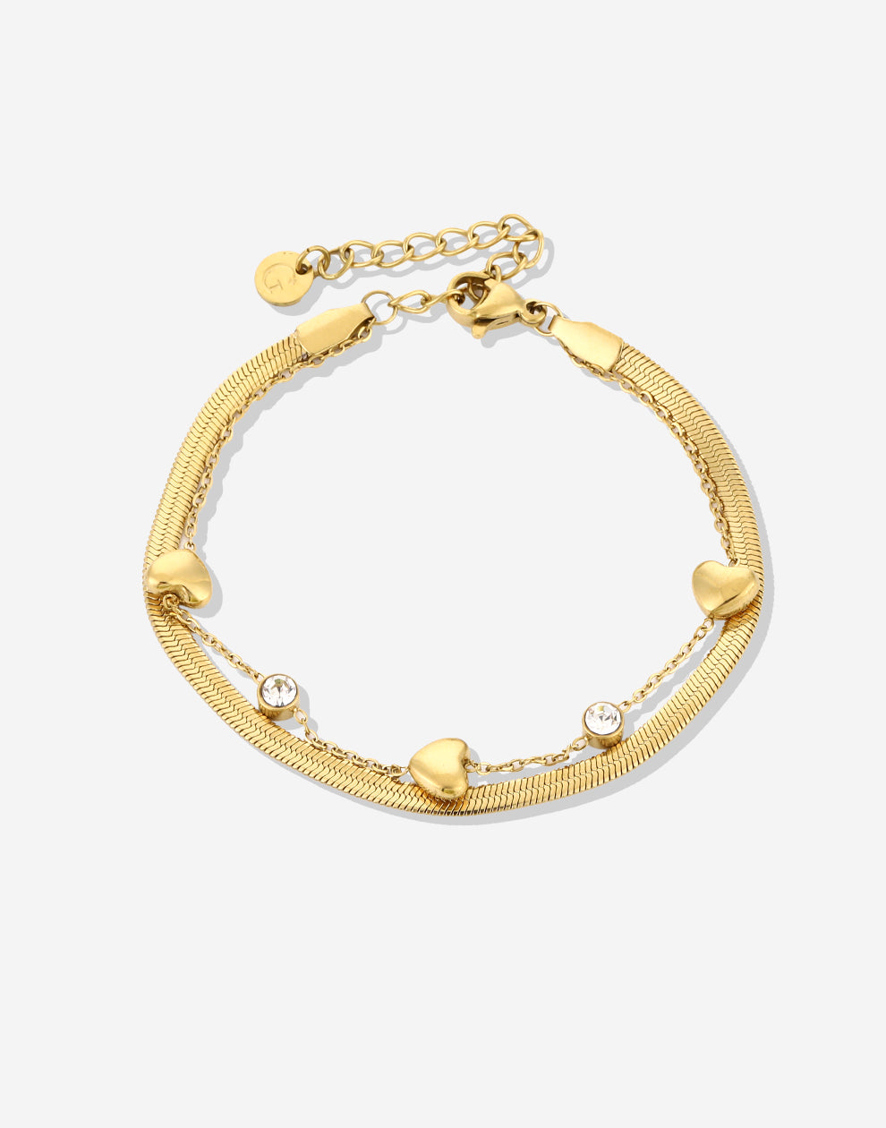 Dubbele snake armband hartjes