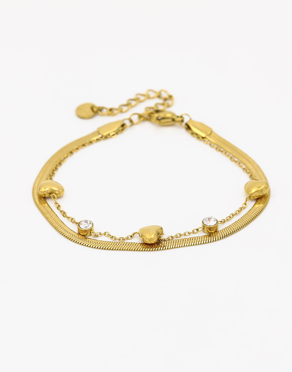 Dubbele snake armband hartjes