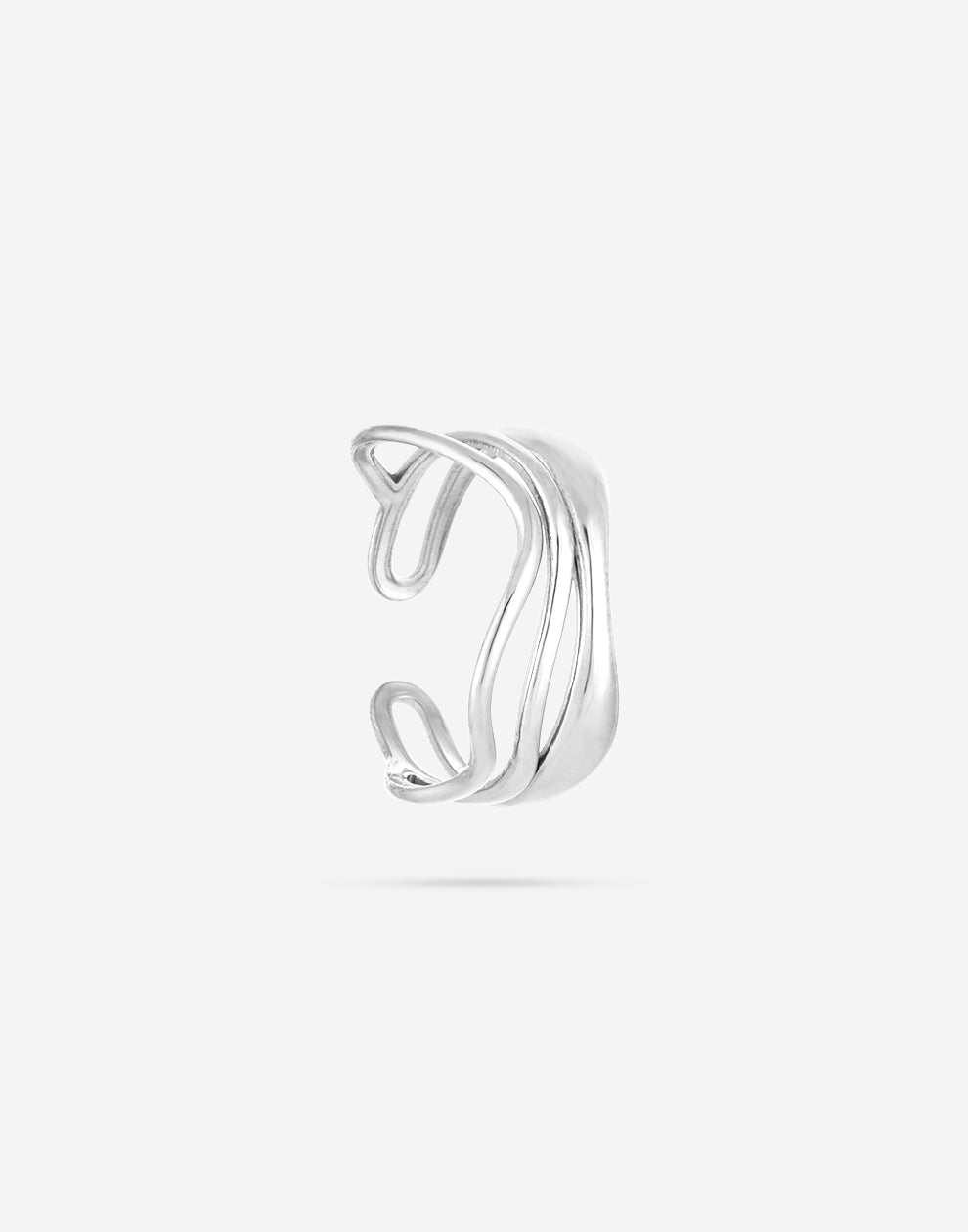 Ring triple wave zilverkleurig