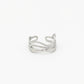 Ring triple wave zilverkleurig