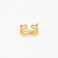 Ring triple wave goudkleurig