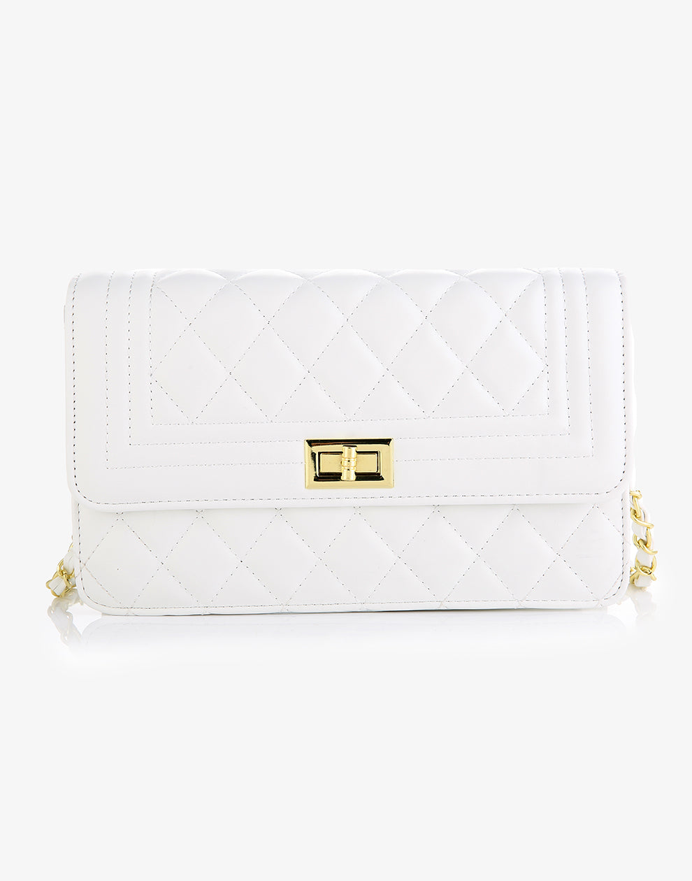 Schultertasche, genäht, weiß