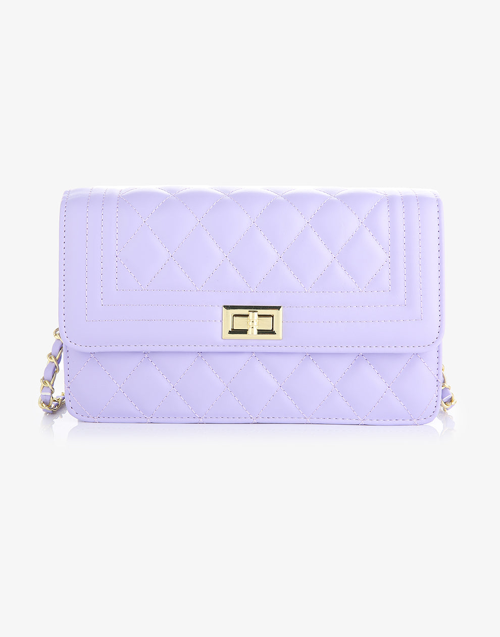 Schultertasche, gestickt, lila