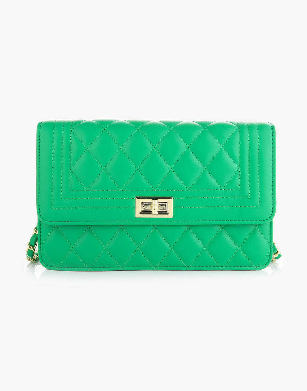 genähte grüne Schultertasche