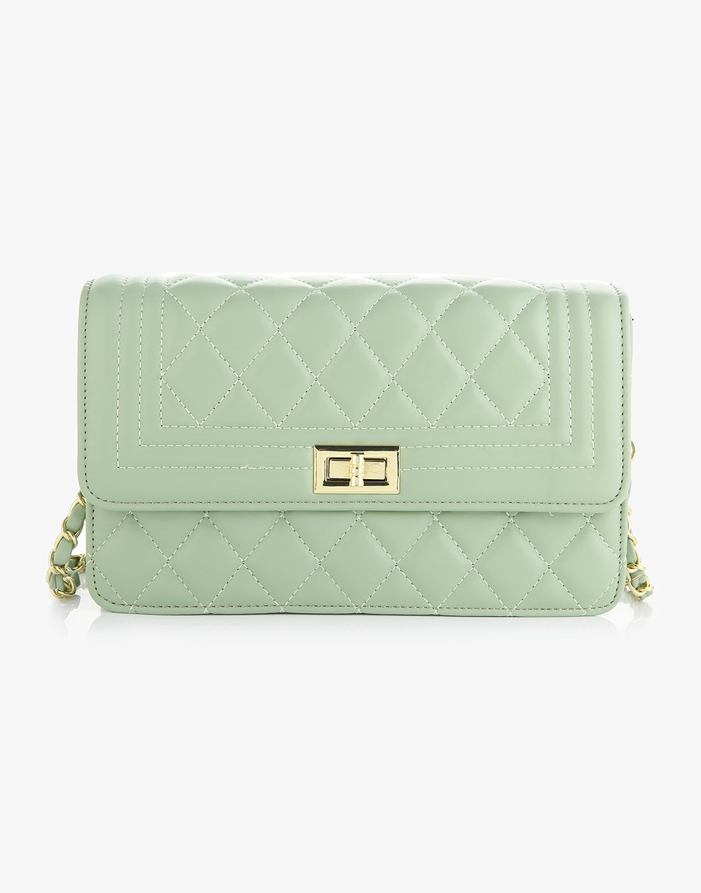 Genähte mintfarbene Schultertasche