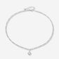 Platte schakelketting smiley zilverkleurig