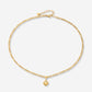 Platte schakelketting smiley goudkleurig