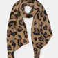 Wintersjaal leopard hartjes camel
