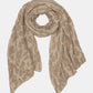 Leopard wintersjaal beige