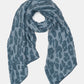 Leopard wintersjaal blauw