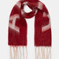 Wintersjaal met slierten amour rood