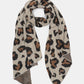 Wintersjaal leopard hartjes beige