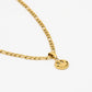 Platte schakelketting smiley goudkleurig