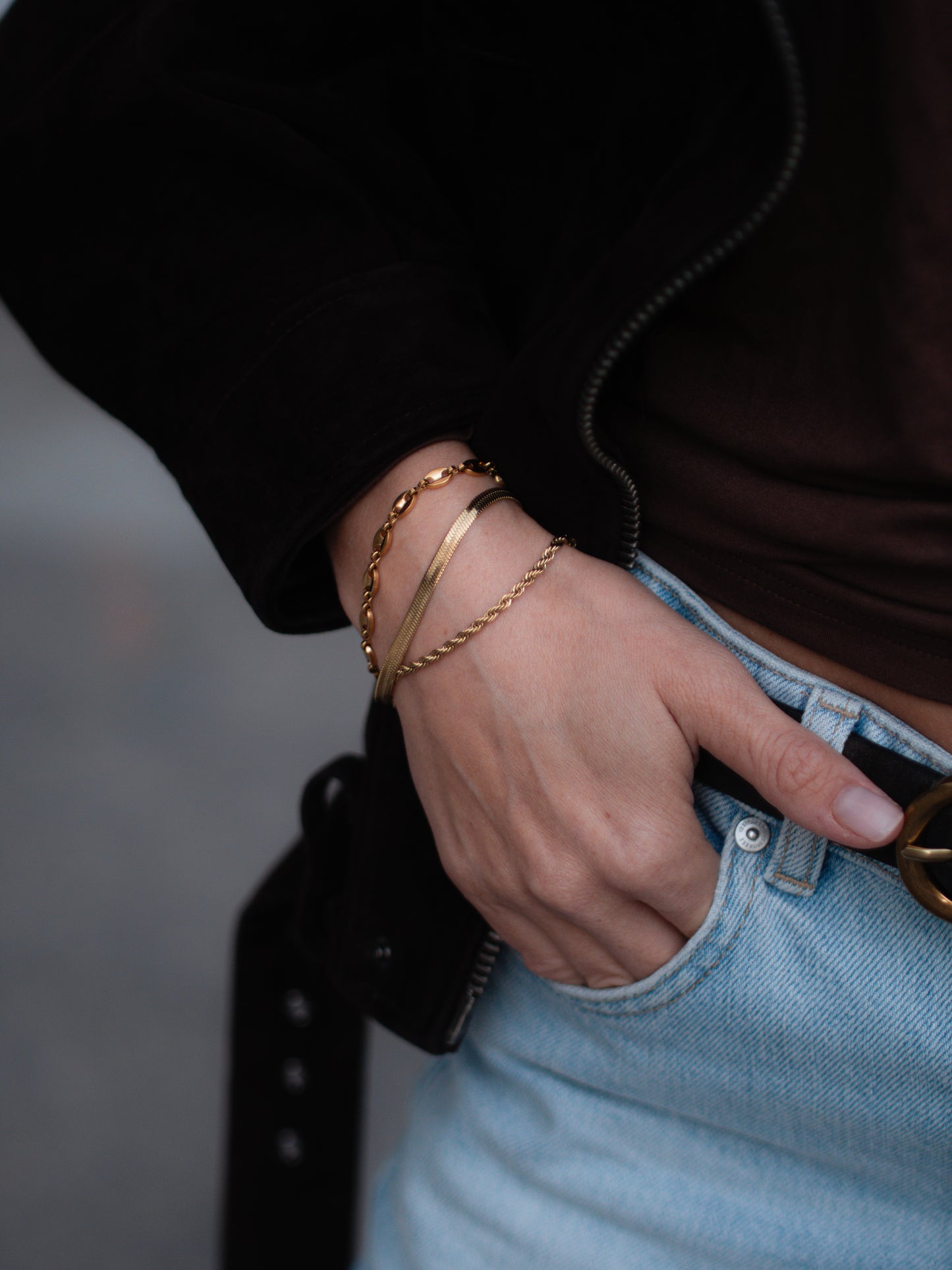 goldfarbenes Armbandset