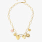 Bedelketting pink love goudkleurig