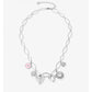 Charm necklace pink love silver-colored